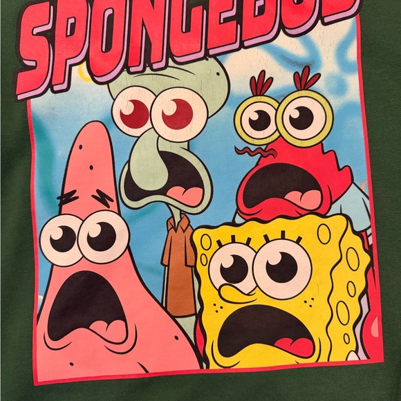 Spongebob Squarepants Hoodie Mens Green W/Sleeve Hit Green Mens XXL - Picture 9 of 9
